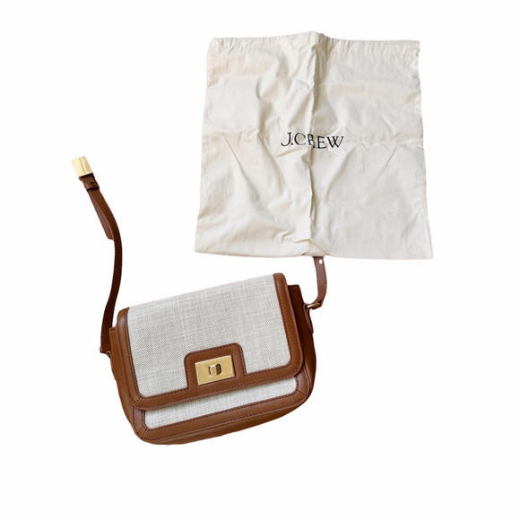 J. Crew Tan and Cream Shoulder Bag - Picture 1 of 8